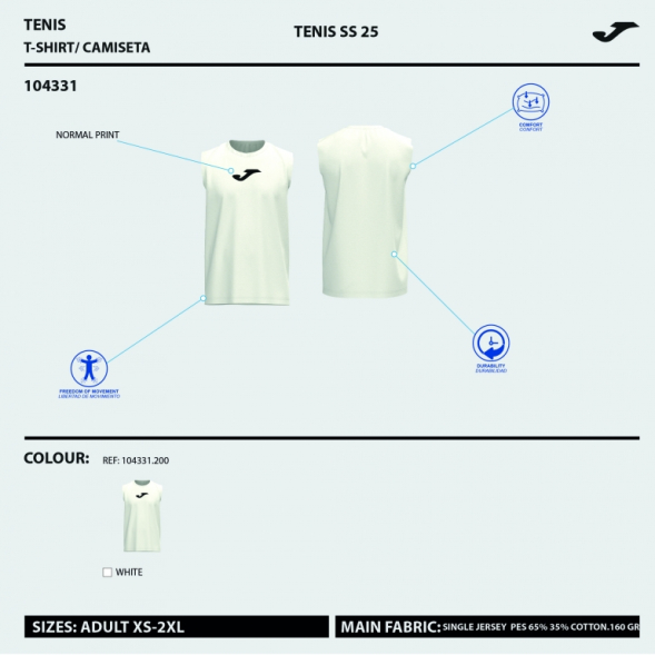 CAMISETA SIN MANGAS CHALLENGE BLANCO