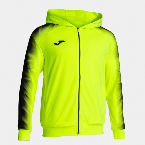 CHAQUETA CON CAPUCHA ELITE XI AMARILLO FLUOR NEGRO