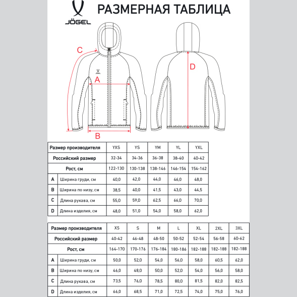 Худи на молнии JÖGEL ESSENTIAL Athlete Hooded FZ Jacket, темно-синий