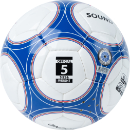 Мяч футб. TORRES Sound, F30255, р.5, со звук.панелями, 32 п,гл.PU,4 слоя, руч. сш, бело-син-чер