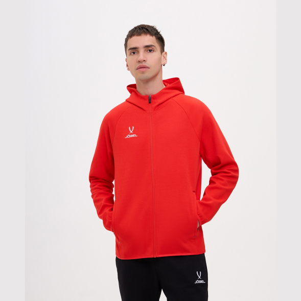Худи на молнии JÖGEL ESSENTIAL Athlete Hooded FZ Jacket, красный