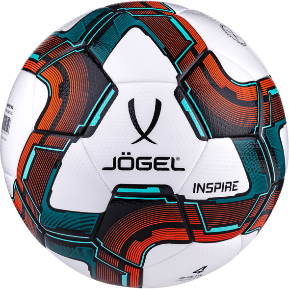 Мяч футзальный JÖGEL Inspire №4, белый/черный/красный