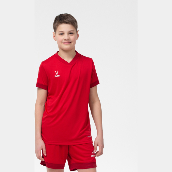 Футболка игровая JÖGEL DIVISION PerFormDRY Union Jersey, красный/ темно-красный/белый, детский