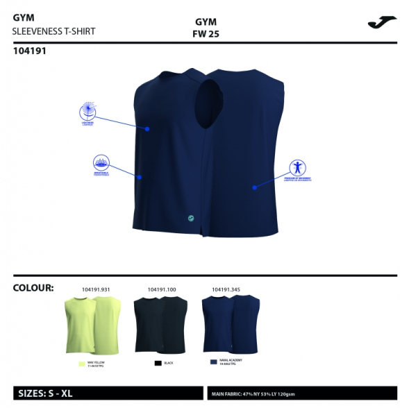 CAMISETA SIN MANGAS CORE AMARILLO