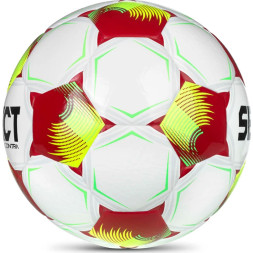 Мяч футб. SELECT Contra DB V26, 0854171012, р.4, FIFA Basic, 32 пан, ПУ, гибрид.сш, бело-желто-красн