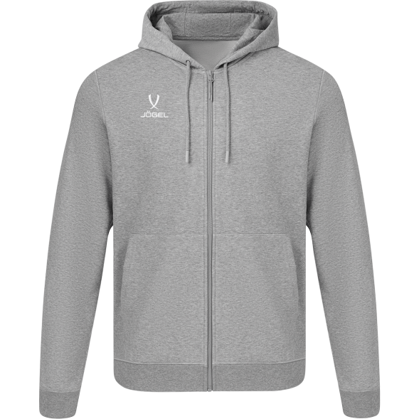 Флисовое худи на молнии JÖGEL ESSENTIAL Cotton Fleece FZ Hoodie, серый меланж