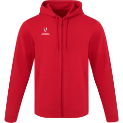 Флисовое худи на молнии JÖGEL ESSENTIAL Cotton Fleece FZ Hoodie, красный