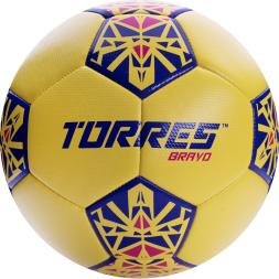 СЦ*Мяч футб. TORRES Bravo-4, F324114, р.4, ПУ, 4 сл, 32 п, гибрид.сшивка, желтый