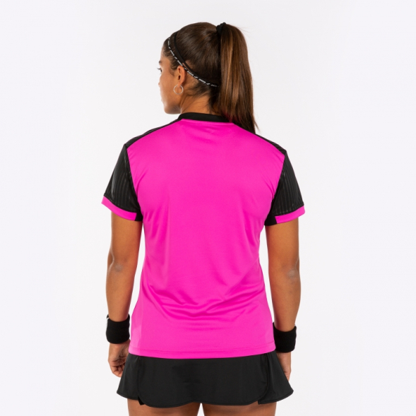CAMISETA MANGA CORTA MONTREAL ROSA FLÚOR NEGRO