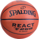 Мяч баск. SPALDING TF-250 React 76968z, р.6, FIBA Approved, композит. кожа (ПУ), коричнево-черный