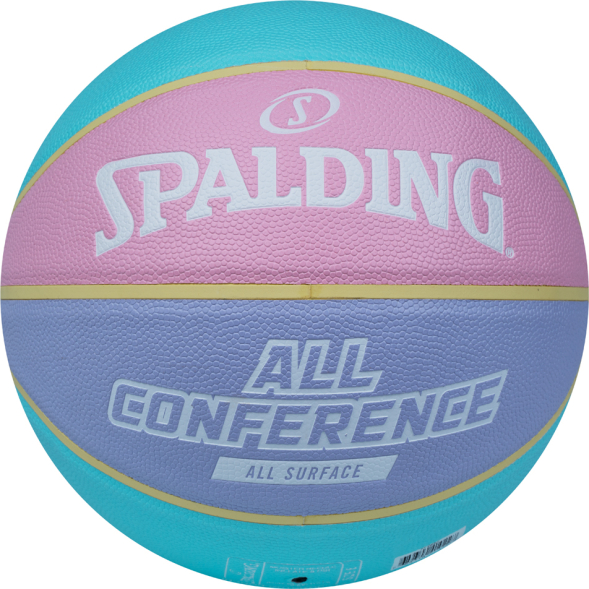 Мяч баск. SPALDING All Conference р.6, 77065, композит, голубо-розовый