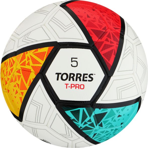 Мяч футб. &quot;TORRES T-Pro&quot; арт.F323995, р.5, 14 панел. PU-Microf, 4 сл, термосшив, бело-мульт