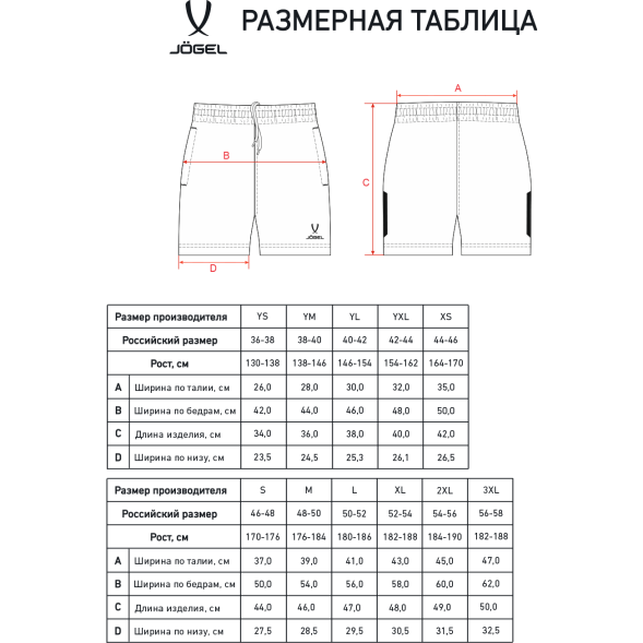 Шорты тренировочные JÖGEL CAMP 2 Training Poly Shorts, темно-серый