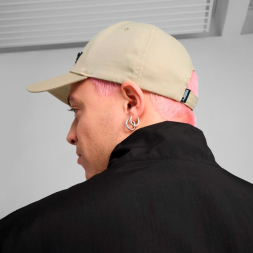 Бейсболка спорт. PUMA Metal Cat Cap 02599405, 100% полиэстер, бежевый