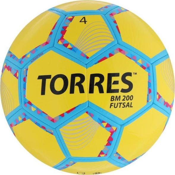 Мяч футзальный TORRES Futsal BM 200, TPU, машинная сшивка, 32 панели, размер 4
