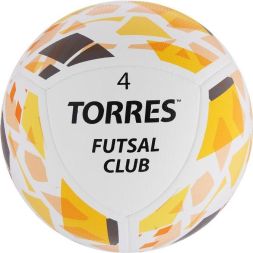 Мяч футзальный TORRES Futsal Club, PU, гибридная сшивка, 10 панелей, размер 4