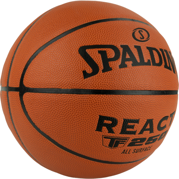 Мяч баск. SPALDING TF-250 React 76801z, р.7, композит. кожа (ПУ), коричн-черн.