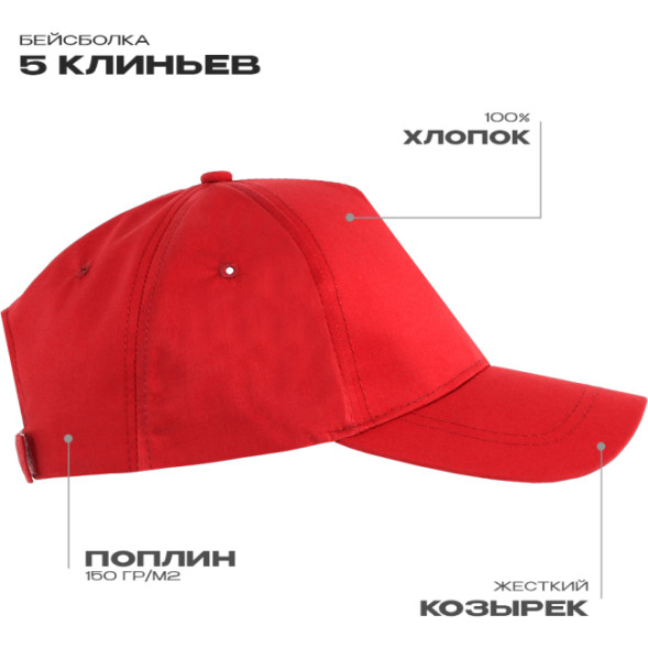 Бейсболка STAN 5 клиньев хлопок 150, 13