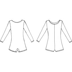 Комбинезон гимнастический с длинным рукавом Indigo SM-193-32, размер 32, черный