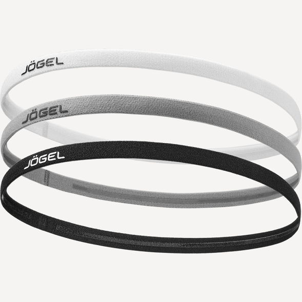Резинки спортивные на голову JÖGEL CAMP Training Headbands 3 Pack, черный/серый/белый
