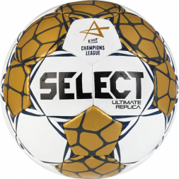 Мяч ганд. SELECT Ultimate Replica v24, 1672858990, р.3 (Senior), EHF Appr, ПУ, руч.сш, золотисто-бел