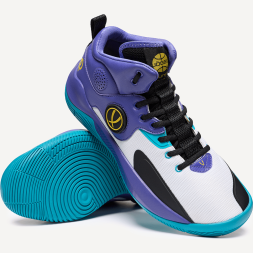 Кроссовки баскетбольные JÖGEL Launch 2.0 MID, белый/фиолетовый/голубой