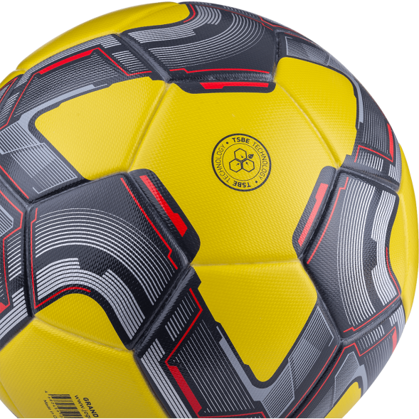 Мяч футбольный JÖGEL Grand №5, желтый/серый/красный