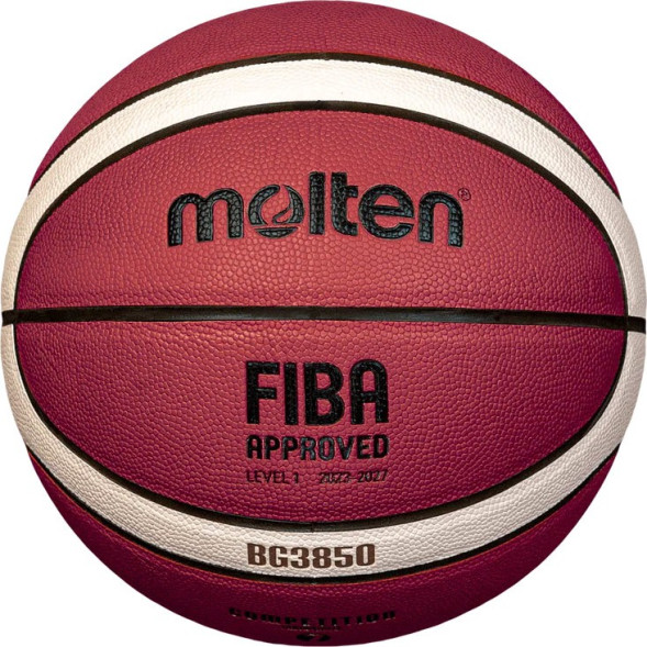 Мяч баск  MOLTEN B6G3850 р 6, FIBA Appr, синт комп кожа (ПУ),12 пан,бут кам,нейл корд,кор-беж-чер