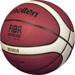 Мяч баск  MOLTEN B6G3850 р 6, FIBA Appr, синт комп кожа (ПУ),12 пан,бут кам,нейл корд,кор-беж-чер