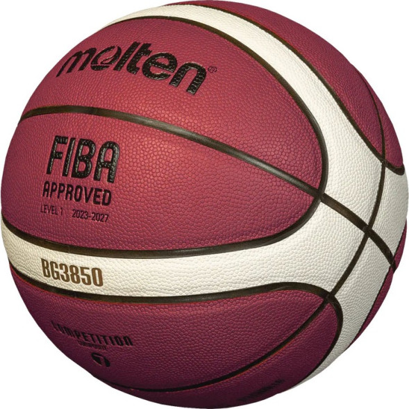 Мяч баск  MOLTEN B6G3850 р 6, FIBA Appr, синт комп кожа (ПУ),12 пан,бут кам,нейл корд,кор-беж-чер