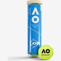 Мяч теннисный Dunlop Australian Open, 601602, уп..4 шт, одобр.ITF,фетр,нат.резина, желтый