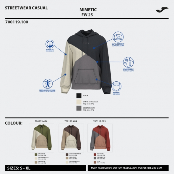 SUDADERA CON CAPUCHA MIMETIC VERDE