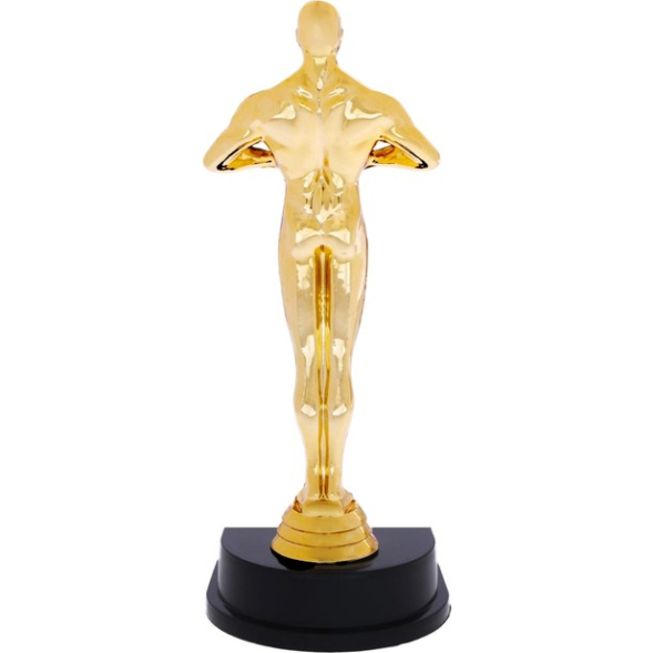 Наградная фигура мужская, «Оскар», подставка пластик черная, 24 х 8,8 х 8,8 см.