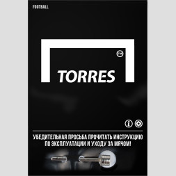 Мяч футб TORRES Main Stream, F30184,р 4, 32 пан ПУ, 4 под слоя, руч сшив , бело-черный