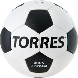 Мяч футб TORRES Main Stream, F30184,р 4, 32 пан ПУ, 4 под слоя, руч сшив , бело-черный