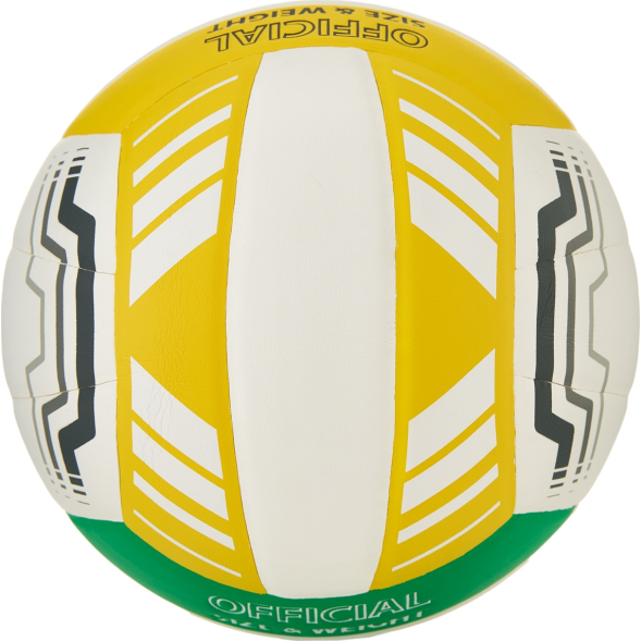 Мяч вол. TORRES VB 650, V32425, р.5, синт.кожа полиуретан, клееный, бут.кам, бел-зелено-желт