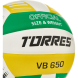 Мяч вол. TORRES VB 650, V32425, р.5, синт.кожа полиуретан, клееный, бут.кам, бел-зелено-желт