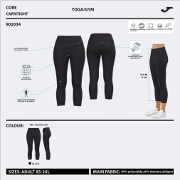 MALLAS 3/4 INDOOR GYM NEGRO