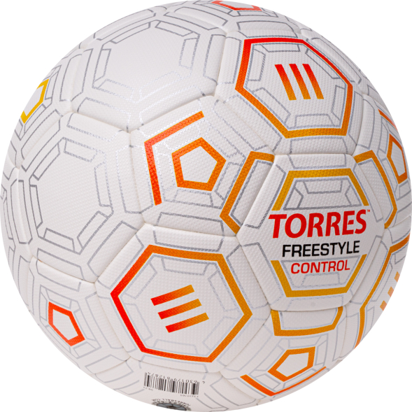 Мяч футб. TORRES Freestyle Control, F3231765, р.5, 32 п.,PU-Microfi, термосшив., бело-оран-сереб