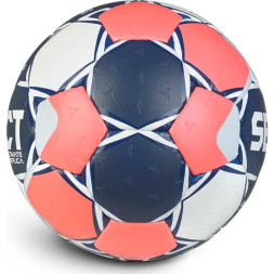 Мяч ганд  SELECT Ultimate EHF Euro Men Replica v26, 3572858749, р 3, ПУ, руч сш, бело-сине-коралл