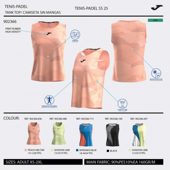 CAMISETA TIRANTES CHALLENGE NEGRO