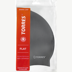 Шапочка для плавания TORRES Flat, SW-12201BK, черный, силикон