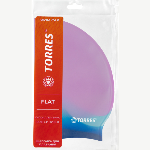 Шапочка для плавания TORRES Flat, SW-12202MG,оранжевый мультиколор, силикон