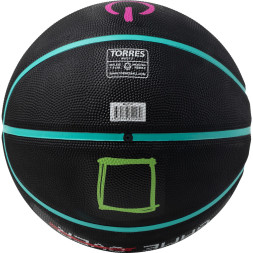 Мяч баск TORRES Game Over B023117, р 7, резина, нейлон корд, бут кам , черный