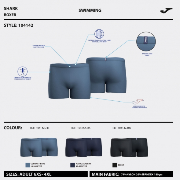 BOXER DE BAÑO SHARK AZUL