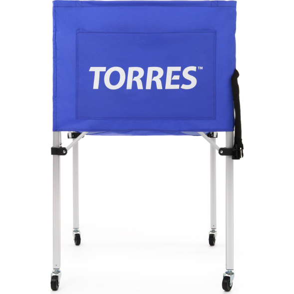 Тележка для мячей TORRES, SS11022, на 25-30 шт., дл. 67см, глуб.45 см, выс.103 см, сине-белая