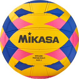 Мяч для водного поло MIKASA WP220C р.2, jun, резина, вес 300-320 г, дл.окр. 58-60см, жел-син-роз