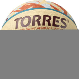 Мяч баск TORRES Slam, B023145, р 5, резина, нейлон корд, бут кам, бежево-коричневый