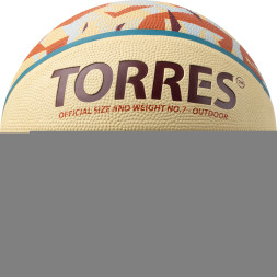 Мяч баск TORRES Slam, B023147, р 7, резина, нейлон корд, бут кам, бежево-коричневый