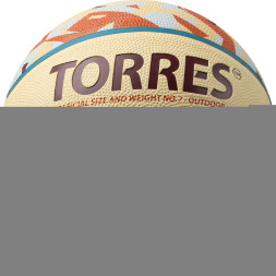 Мяч баск TORRES Slam, B023147, р 7, резина, нейлон корд, бут кам, бежево-коричневый